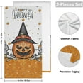 thumbnail image 2 of Dreamtimes Happy Halloween Hand Towel Set of 2 Pumpkin Skull Microfiber Towel Soft Absorbent Larger Fingertip Face Tea Towel Fast Drying Washcloth for Bathroom Spa Home Decor, 2 of 7