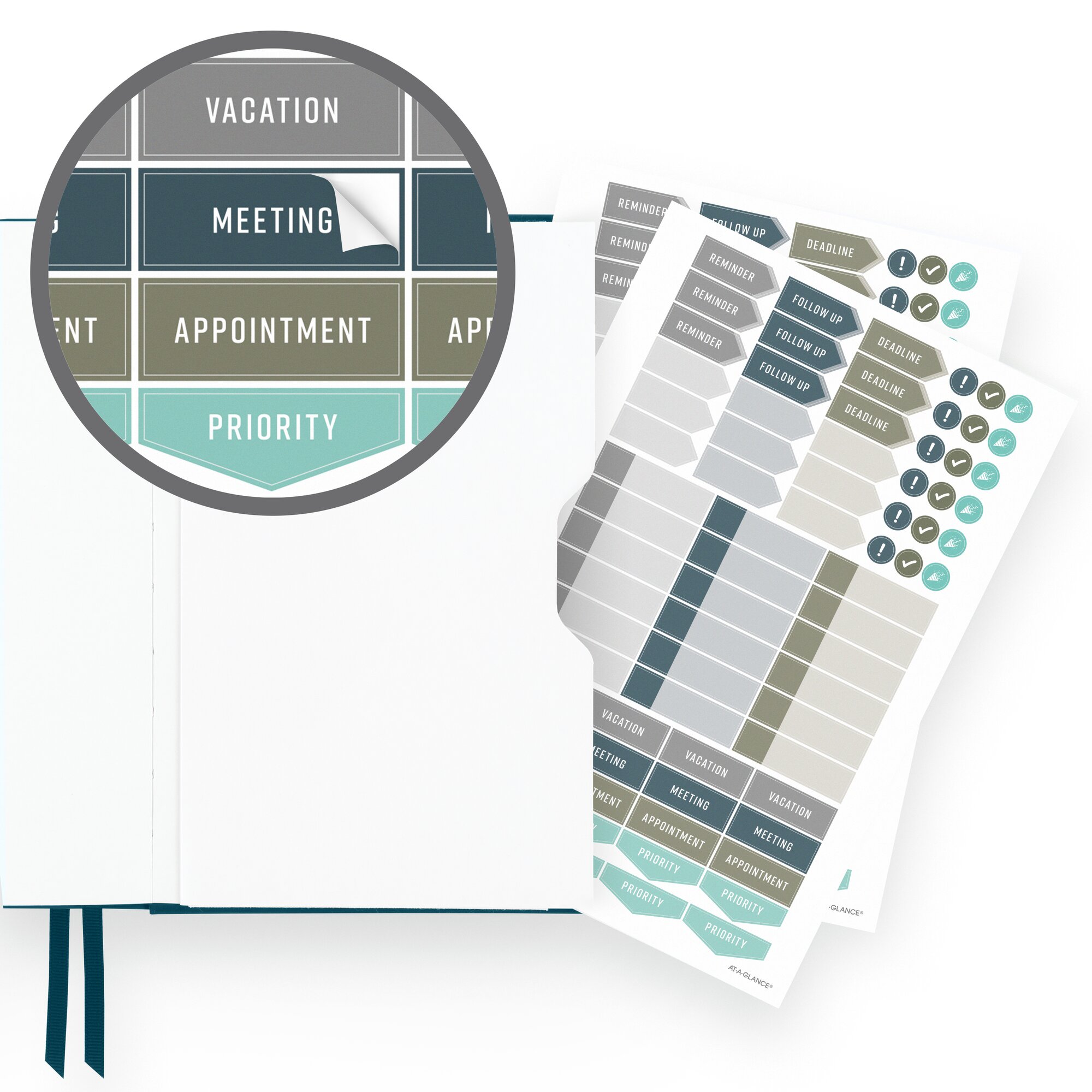 AT-A-GLANCE FOUNDATION GOAL SETTING Undated Weekly Monthly Planner Blue Small 5