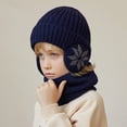 thumbnail image 5 of D GROEE Winter Neck Warp Set Winter Children Hat Scarf Set Printed Thickened Elastic Warm Anti slip Soft Dome Windproof Ear Neck Neck Warp Set, 5 of 8