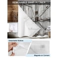 thumbnail image 5 of No Hook Shower Curtain with Snap-in Liner, Vintage Gate Waterproof Fabric Bathroom Curtains, Farmhouse Wooden Grain Shabby Chic Door Bath Curtains & Mesh Top Window Stall 48"x72", 5 of 9