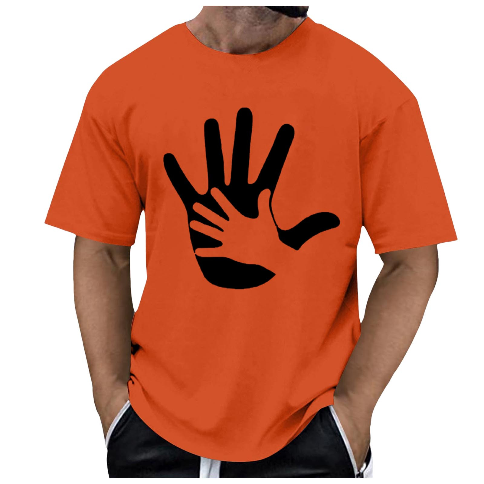 FhsagQ Male White T Shirts for Men Cotton Men's Orange Unity Day Print ...