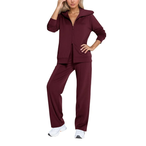 Travel Outfits for Women 2 Piece Sets - Long Sleeve Sweatshirt With Sweatpants Set Matching Sweat Sets for Women Leisure Wear Sets for Women