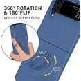 thumbnail image 3 of for Z Flip 4 Case, Galaxy Z Flip 4 Case, Slim Fit Ring Holder Kickstand Liquid Silicone Soft Gel Rubber Bumper Shockproof Case for Samsung Galaxy Z Flip 4 5G 6.7" 2022, Blue., 3 of 15