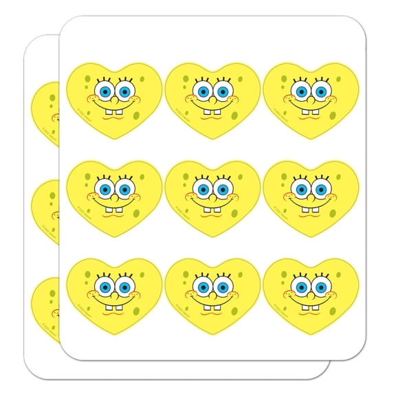 Spongebob Smiling Face Heart Shaped Planner Calendar Scrapbook Craft Stickers