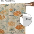 thumbnail image 6 of Floral Blackout Curtains, Watercolor Floral Boho Flower Decoration Curtains Window Treatments for Living Room Bedroom Kithen Decor 2 Panel Sets, 42x54 Inch, 6 of 6