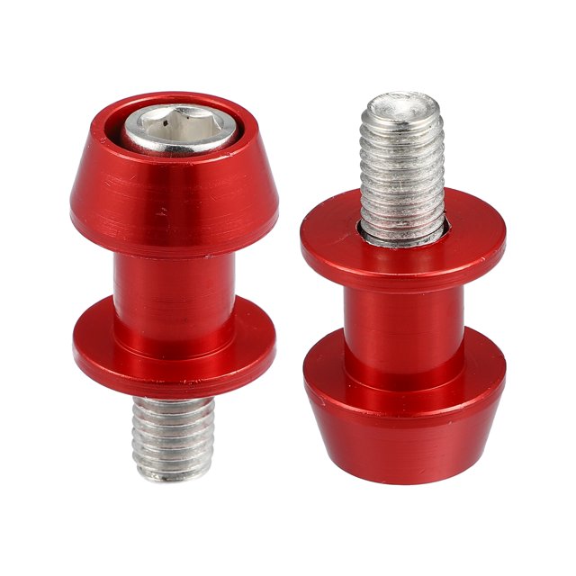 1 Par 10mm M10x1.5 Aleación de alu para Minio rojo motocicleta Swing Arm Spools Sliders Stand para Kawasaki