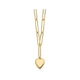thumbnail image 1 of 14K Yellow Gold Heart Charm Paperclip Link Necklace with Chain, 1 of 5