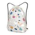 thumbnail image 3 of XMXT Waterproof Gym Bag, Abstract Colorful Terrazzo Print Drawstring Backpack for Men, s Beige, 3 of 8