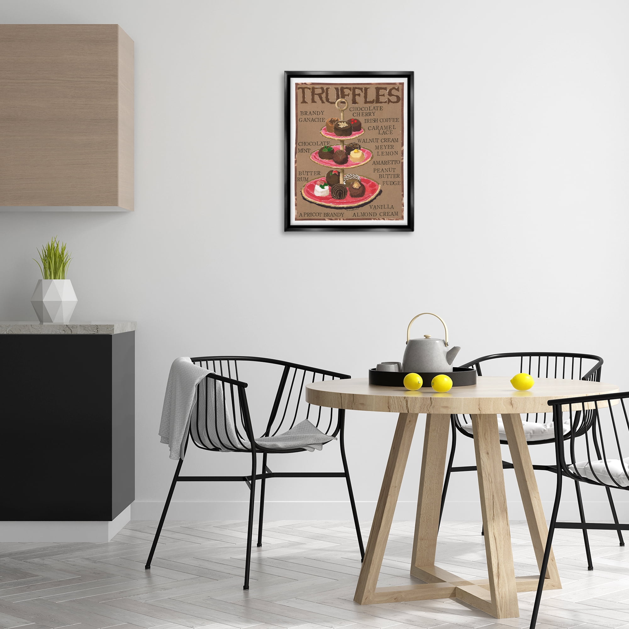 Stupell Industries Assorted Chocolate Truffles Food & Beverage Painting Black Floater Framed Art Print Wall Art, 17 x 21