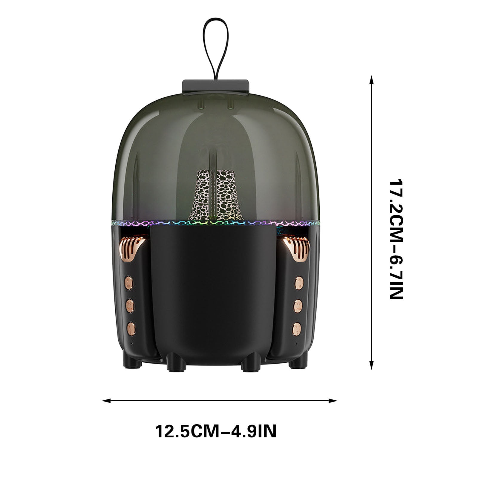 Byujiro Mini Karaoke Machine with 2 Wireless Microphones for Adults and Kids, Speaker Microphone Outdoor Portable Mini Dual Mic Karaoke Ambient Light Singing for Family