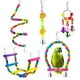 thumbnail image 5 of Juguetes de columpio para pájaros con campanas, jaula para loros, hamaca, juguete colgante, percha para periquitos, pájaros del amor, conures, periquitos pequeños, pinzones, cacatúas (paquet, 5 of 5