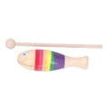 thumbnail image 1 of Fish Shaped Percussion Instrument,Percussion Instrument Fish Shaped Wooden Fish Shape Rhythm Wooden Fish Musical Instrument Versatile Functionality, 1 of 8