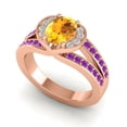 thumbnail image 2 of 2.35 Ct Oval Cut Citrine & Amethyst Gemstone Wonderful Engagement Ring for Women Solid 14K Rose Gold Size 3.5 by Diamond-Capitals, 2 of 8