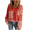 thumbnail image 2 of Ailaofu Women's Casual Floral Print V Neck Top Loose Boho Long Sleeve Beach Shirts Blouses, 2 of 6