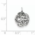 thumbnail image 2 of Sterling Silver Antiqued Sand Dollar Charm (19 X 13) Made In India qc3820, 2 of 2