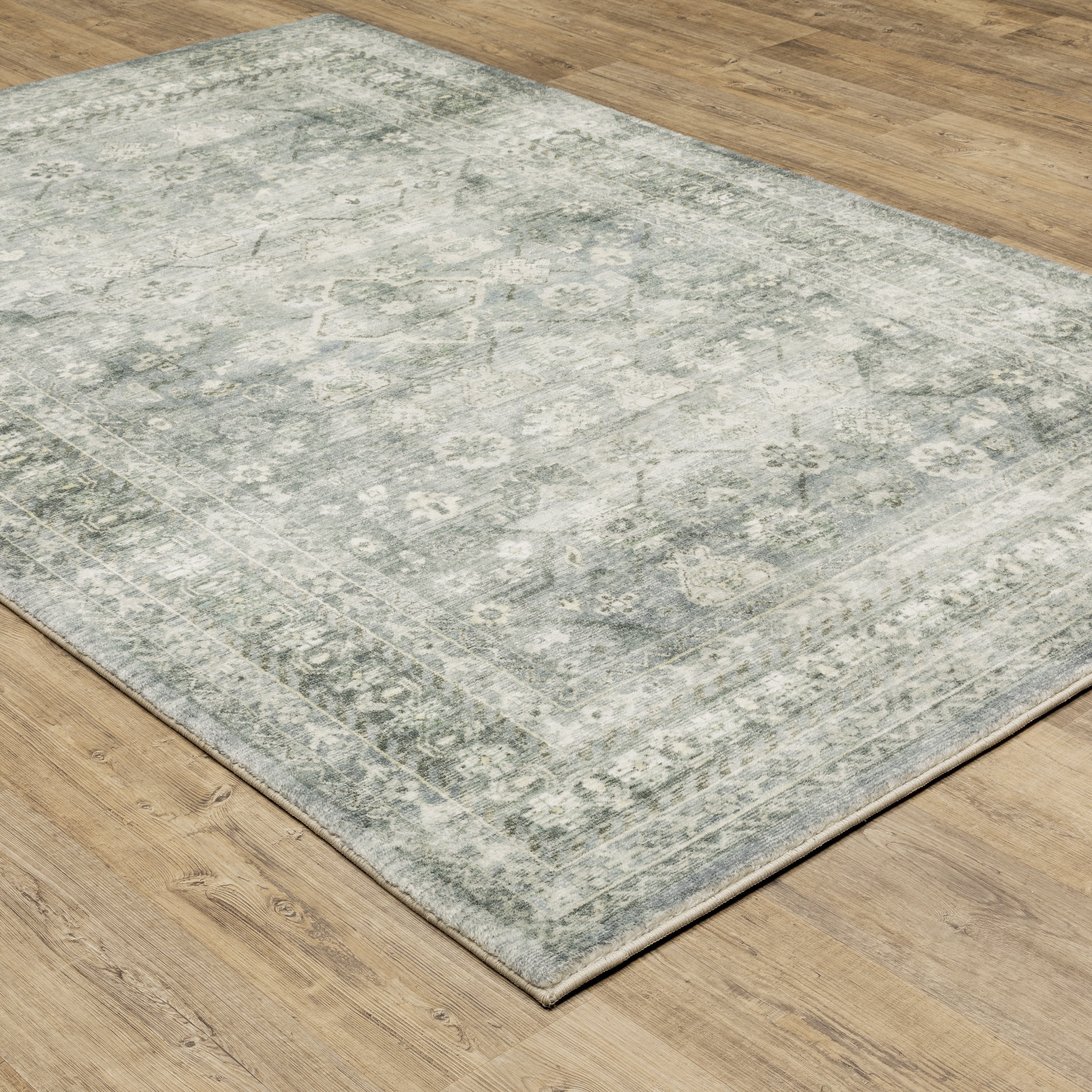 Avalon Home Silvana Distressed Floral Area Rug, 7'8" X 10', Blue/ Ivory