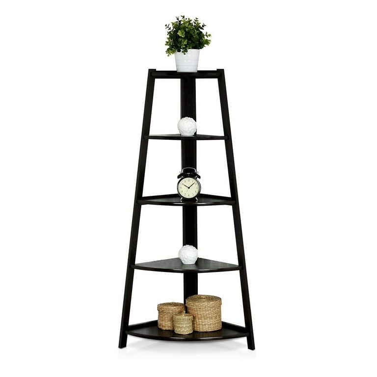 UBesGoo 5 Tier Shelves Corner Shelf Stand Wood Display Storage