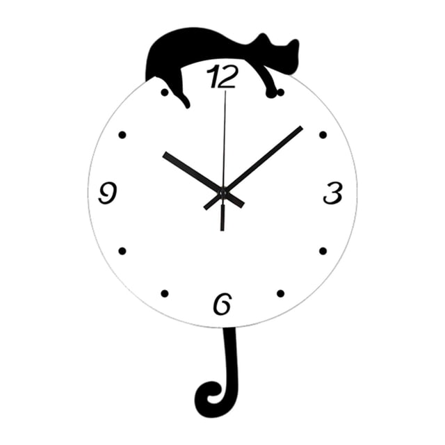 Reloj de Pared Decorativo Infantil de Acrílico con Gato Movimiento Silencioso Sin Ruido Perfecto para Habitación de Niños Sala Oficina Regalo Decoraci Don Gato