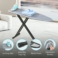 thumbnail image 6 of BEHERZT Iron Board Full Size Metal Legs & Heat Resistant Cover, Ironing Board with Iron Rest,Height Adjustable, 13x53 inch,Gray, 6 of 8