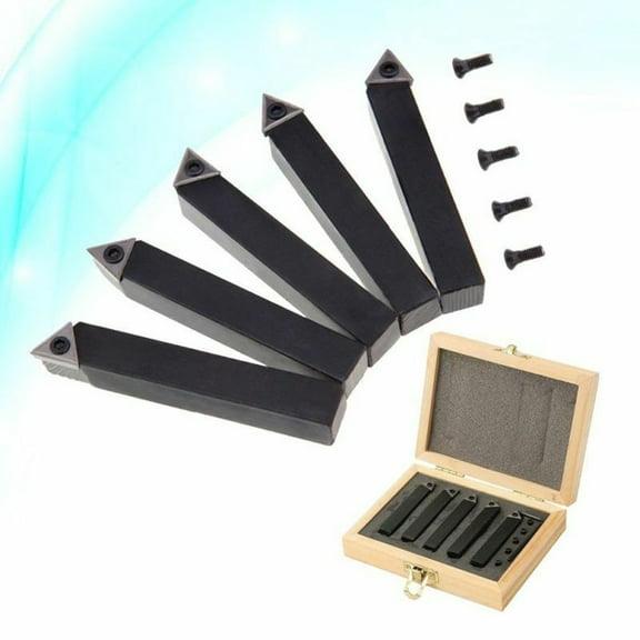 Durable Indexable Carbide Tipped Lathe Cutting Tools 5PCS Set Suitable for Metal Lathes Enhance Cutting Efficiency
