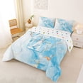 thumbnail image 2 of Manfei Cute Monogram T Queen Comforter Set,Pretty Bownot Comforter Sets Queen,Golden Blue,Polkadot Reversible,3-Piece,1 Comforter and 2 Pillowcases, 2 of 7