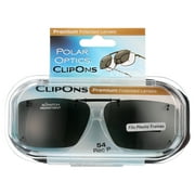 Polar Optics Unisex RECP 54 Rectangle ClipOns Sunglasses Black