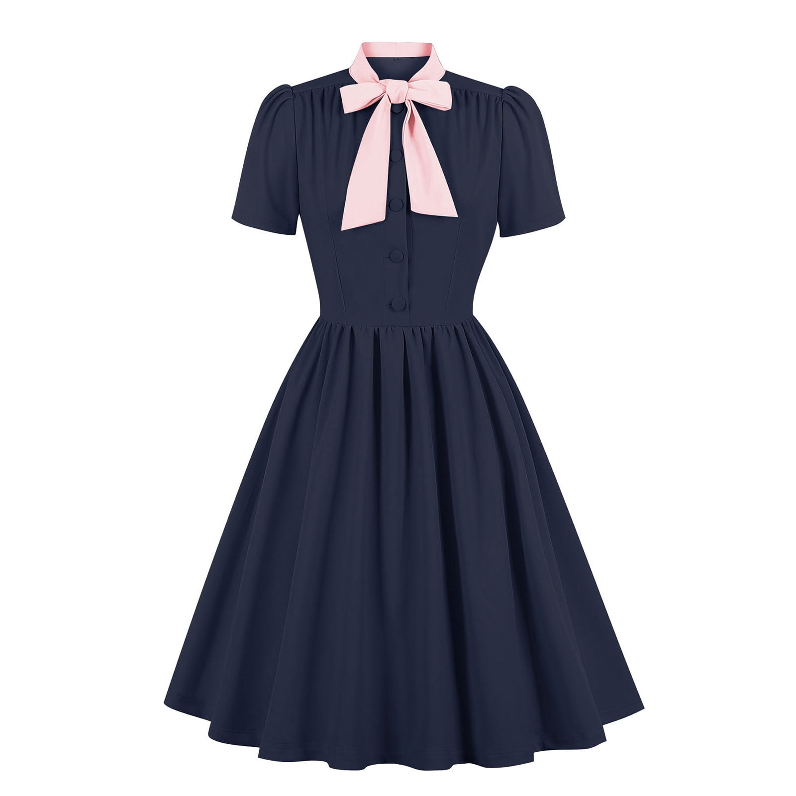Women s Cute Flowy A line Dress Vintage 50s 60s Audrey Dress French Retro Rockabilly Dress Casual Outing Lounge Party Dresses