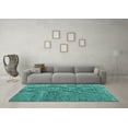 thumbnail image 3 of Ahgly Company Indoor Rectangle Abstract Turquoise Blue Modern Area Rugs, 7' x 9', 3 of 4
