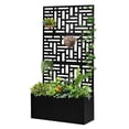 thumbnail image 3 of Tcbosik Metal Raised Garden Bed with Trellis, 70"H Planter Box for Climbing Plants, Vegetable, Flower, Garden Bed with Drainage Holes, Black, 3 of 15
