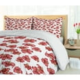thumbnail image 5 of Ambesonne Floral Duvet Cover Set, Vintage Style Lily Flowers, 2-Calking, Olive Green Vermilion, 5 of 7