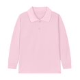 thumbnail image 4 of HUCOAE Boys Christmas Dress Shirt Boy Dress Shirt Boys' School Uniform Long Sleeve Polo Shirt, Button Closure, Comfortable Fabric B22 shirt Light Pink 16-17 Years, 4 of 5