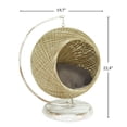 thumbnail image 6 of SussexHome Pets 15.75 x 15.75 x 22.45 Inches Swing Pet Hammock for Cats - Scratch Resistant Cozy Covered Cat Bed for Indoor Cats - Cushioned Cat Cave Bed - Cream, 6 of 7