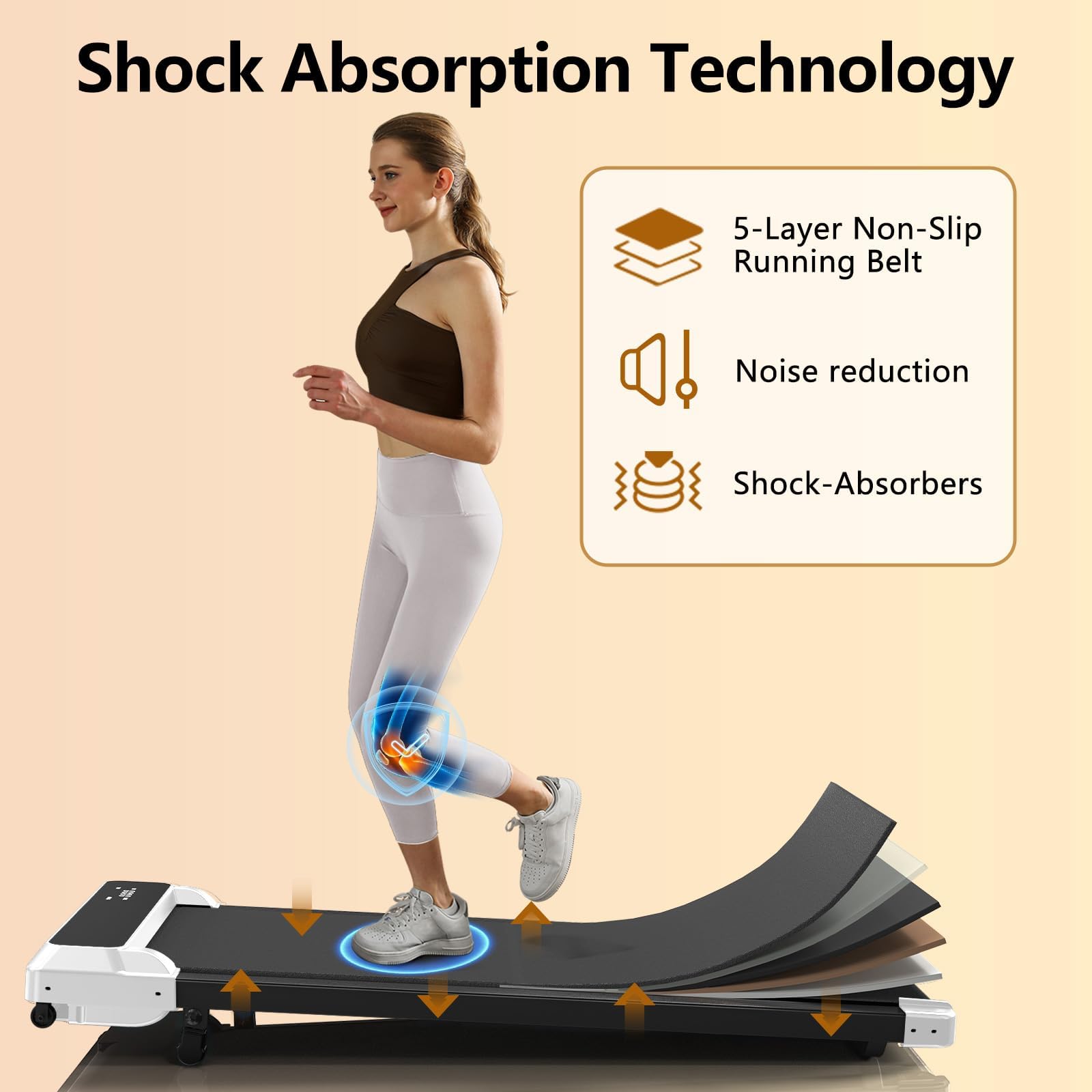 Walking Pad Treadmill, 2.5HP Ultra-Quiet Motor for Home Office, 3-in-1 Under Desk Black Electric Treadmill with Remote, 265 lbs Capacity & Incline Adjustment