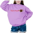 thumbnail image 3 of Girls Oversized Crewneck Sweatshirt Casual Long Sleeve Letter Prints Pullover Tops Children's Fall Winter Clothes Girls' Fashion Hoodies & Sweatshirt,9-10 Years, 3 of 5
