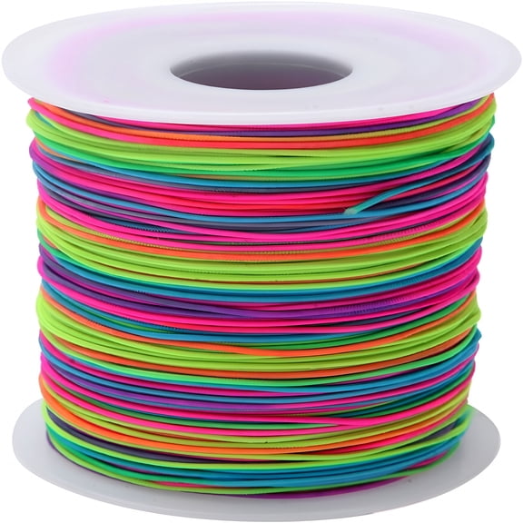 AUQ 1Mm Elastic String,328 Feet Rainbow Stretchy Beading Cord Bracelet String for Bracelets,Necklaces,Jewelry Making,Pony Beads and Crafts