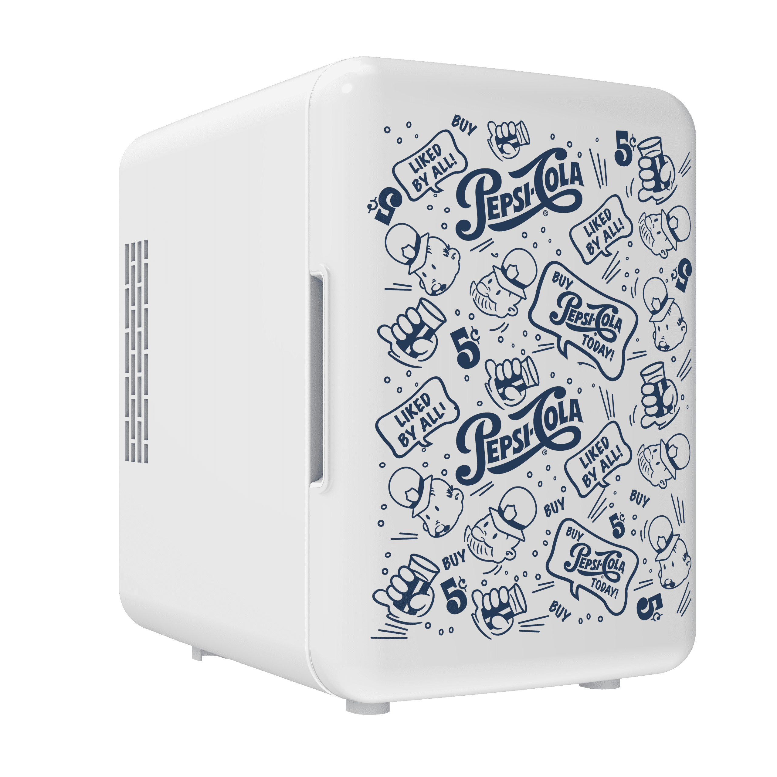 Pepsi Wheeled MIS150PEP Corded Electric Plastic 4 liters Mini Personal Fridge Cooler