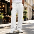 thumbnail image 4 of Domuza Mens Sweatpants Loose Fit Joggers Straight Wide Leg Lounge Pants Drawstring Elastic Waist Sweat Pants with Pockets, 4 of 7