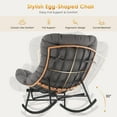 thumbnail image 4 of Papasan Rocking Chair with Foot Rest, Papasan Chair with Thick Removable Cushion and Metal Frame, Lounge Chairs and PE Rattan Rocker for Patio, Garden, Lawn, Living Room, 4 of 8