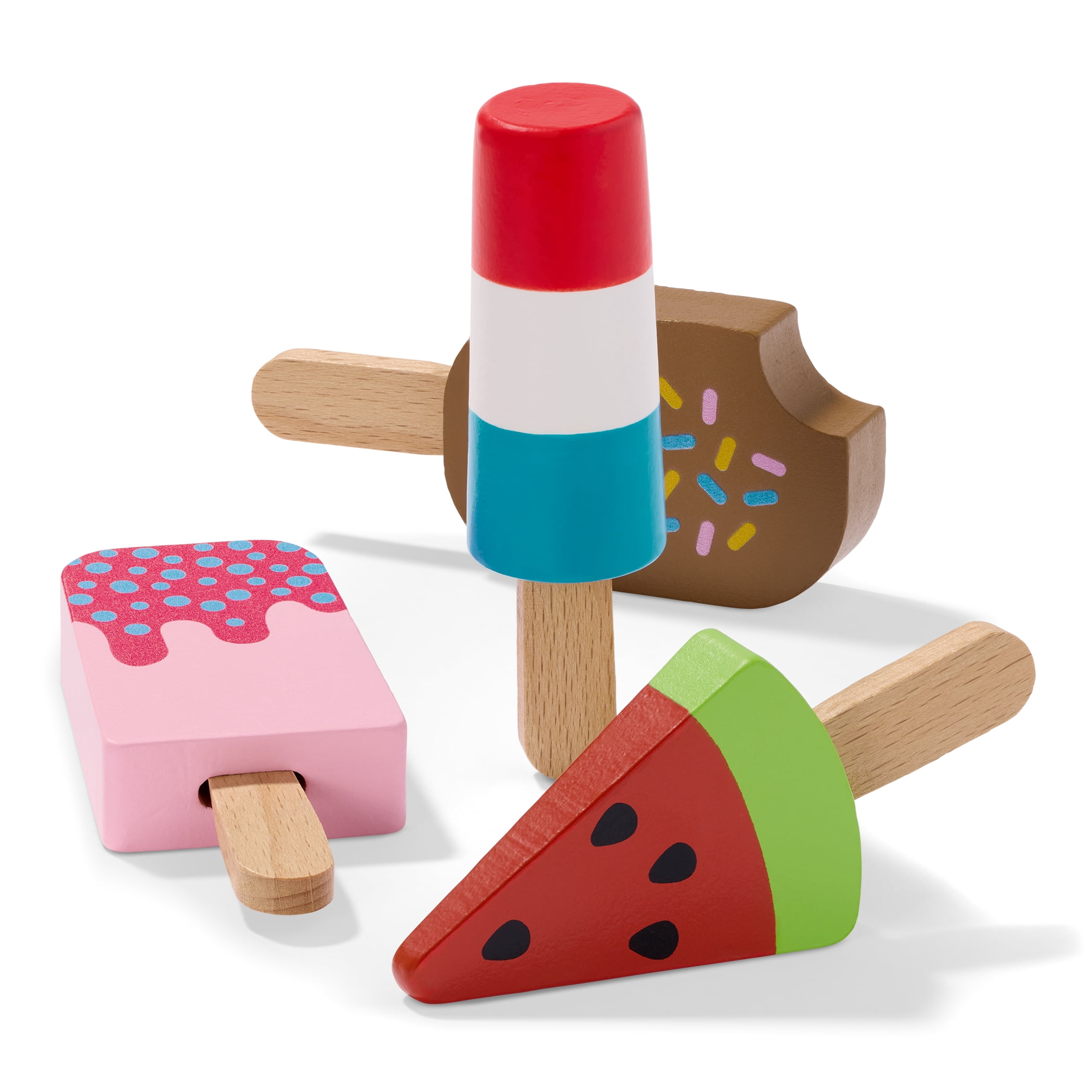 Battat Sweet Treat Wooden Ice Cream Cart Pretend Play Set for Ages 3 Years +