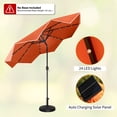thumbnail image 3 of Alpha Joy 10FT Outdoor Patio Umbrella Solar LED Umbrella with Crank Handle, Orange, 3 of 7