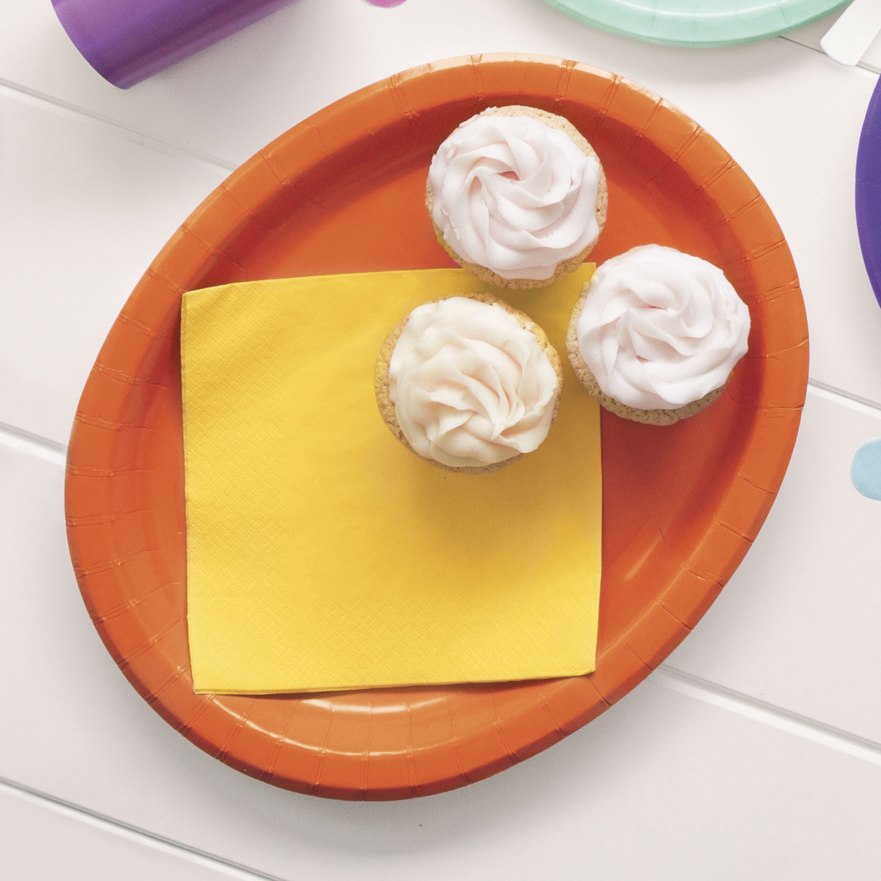 24 Count 6.5IN x 6.5IN Yellow Disposable Paper Napkins by Way To Celebrate
