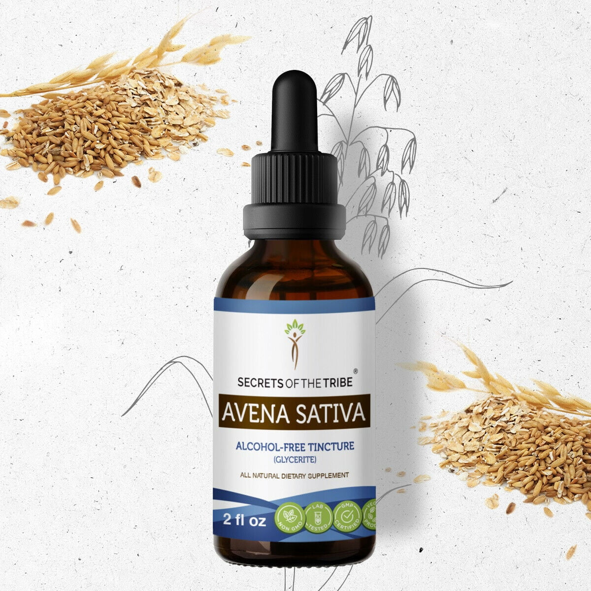 Avena Sativa Tincture AlcoholFREE Extract, Organic Avena Sativa Dried