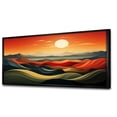 thumbnail image 2 of Designart "Fields of Serenity Minimalist Multicolor III" Extra Large Landscapes Framed Wall Art - Traditional Red Meadow Entryway Framed Wall Art Print, 2 of 6