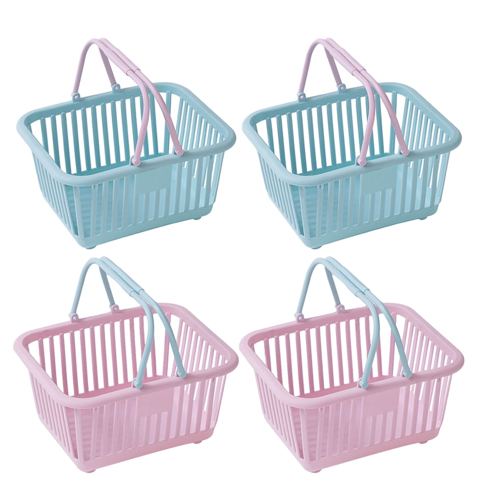 1pc Small Plastic Hand-held Storage Basket, Random Color