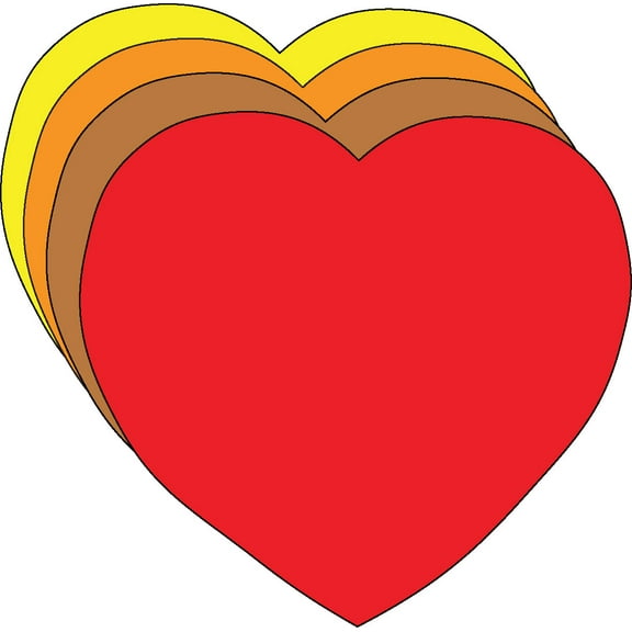 SHAPES ETC. Holiday Thanksgiving Heart Small Assorted Color Cut-Outs - 2.5in
