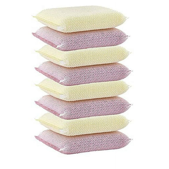 Superio Nylon Cleaning Sponge Dish Scrubber Scratch Free Scour Pad (8 Pack)