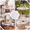 thumbnail image 5 of Tcwhniev Indoor Outdoor Fitted Vinyl Round Tablecloth with Flannel Backing,Elastic Edged, Waterproof Wipeable Table Cover, PVC Round Tablecloth for 36"-44" Tables, 5 of 8