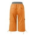 thumbnail image 4 of Baqcunre Womens Cargo Pants Women Multi Pocket Trousers Outdoor Casual Cropped Pants Overalls Thin Loose Cargo Shorts Womens Shorts Women'S Pants Orange XXL, 4 of 6