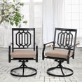 thumbnail image 4 of MF Studio 7 Piece Outdoor Patio Dining Set with Swivel Cushion Padded Chairs& Large Rectangular Table with Wood-look Top, 6 Seats for Dinner&Party, Beige Cushion, 4 of 9