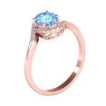 thumbnail image 3 of Mauli Jewels Engagement Rings for Women 1.00 Carat Halo Diamond & Blue Topaz Gemstone Ring In Solid Prong-Setting Solid 14K Rose Gold, 3 of 4